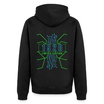 Anniversaire 1920 Gaming Limited Edition Gamer - Veste à capuche bio Premium Unisexe - noir - Dos - Nico (187cm)