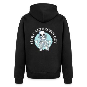 Liebe Anthropologie Wissenschaft Prähistorische Archäologie - Unisex Premium Bio Zip Hoodie - Schwarz - Hinten - Nico (187cm)