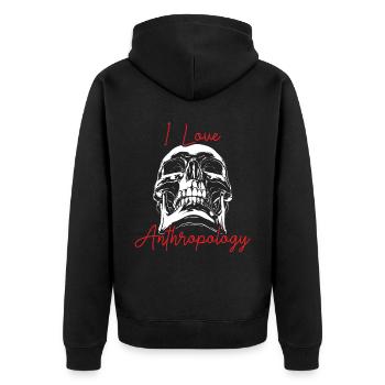 Liebe Anthropologie Wissenschaft Prähistorische Archäologie - Unisex Premium Bio Zip Hoodie - Schwarz - Hinten - Nico (187cm)