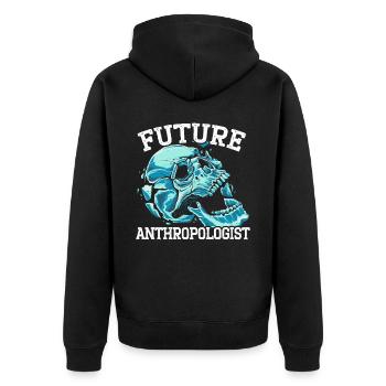 Zukünftige Anthropologin Prähistorische Anthropologie - Unisex Premium Bio Zip Hoodie - Schwarz - Hinten - Nico (187cm)