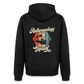 Anthropologie Squad Wissenschaft Prähistorische Archäologie - Unisex Premium Bio Zip Hoodie - Schwarz - Hinten - Nico (187cm)