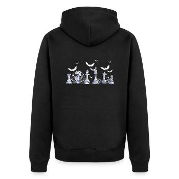 Chess pieces - Unisex Premium Organic Zip Hoodie - black - Back - Nico (187cm)