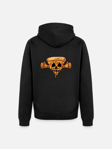 Pizza slice - Unisex Premium Organic Zip Hoodie - black