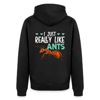 J’aime vraiment les fourmis Insect Ant Whisperer - Veste à capuche bio Premium Unisexe - noir - Dos - Nico (187cm)