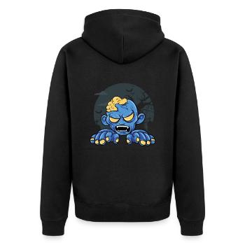 Zombie - Unisex Premium Bio Zip Hoodie - Schwarz - Hinten - Nico (187cm)