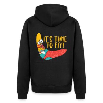 Boomerang Lover Throw Sport Aboriginal Australier - Unisex Premium Bio Zip Hoodie - Schwarz - Hinten - Nico (187cm)