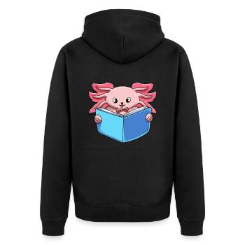Axolotl Reader Lire - Veste à capuche bio Premium Unisexe - noir - Dos - Nico (187cm)