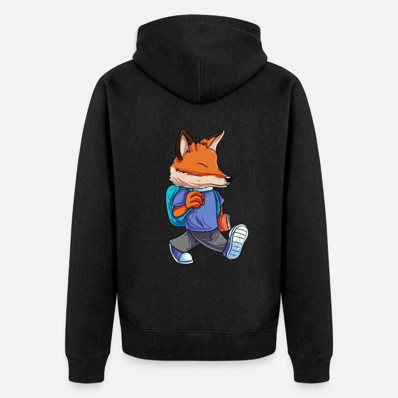 Fuchs Rentrée des classes - Veste à capuche bio Premium Unisexe - noir