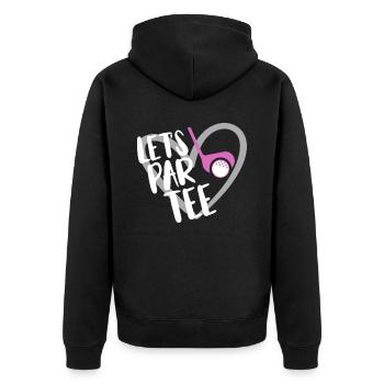 Golf Spieler Spruch Geschenkidee - Unisex Premium Bio Zip Hoodie - Schwarz - Hinten - Nico (187cm)