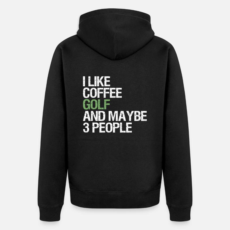 Golf Spieler Spruch Geschenkidee - Unisex Premium Bio Zip Hoodie - Schwarz