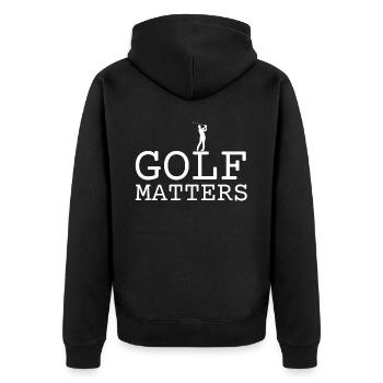 Joueur de golf disant idée cadeau - Veste à capuche bio Premium Unisexe - noir - Dos - Nico (187cm)