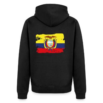 Drapeau officiel de l’Équateur Fierté du pays équatorien - Veste à capuche bio Premium Unisexe - noir - Dos - Nico (187cm)