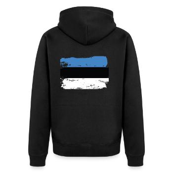 Drapeau officiel de l’Estonie Fierté du pays estonien - Veste à capuche bio Premium Unisexe - noir - Dos - Nico (187cm)