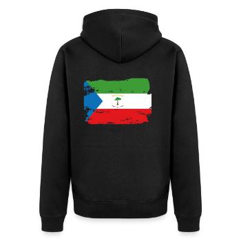 Drapeau équatorial officiel Guinée Guinéen - Veste à capuche bio Premium Unisexe - noir - Dos - Nico (187cm)