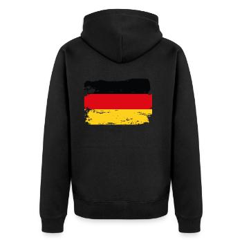 Officiel Allemagne Drapeau Allemand Pays Pride Vintage - Veste à capuche bio Premium Unisexe - noir - Dos - Nico (187cm)