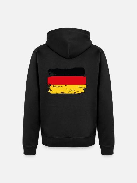 Official Germany Flag German Country Pride Vintage - Unisex Premium Organic Zip Hoodie - black