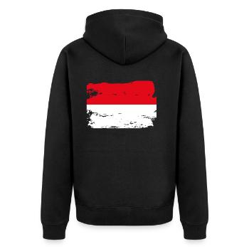 Drapeau officiel de l’Indonésie Fierté du pays indonésien - Veste à capuche bio Premium Unisexe - noir - Dos - Nico (187cm)