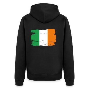 Drapeau officiel de l’Irlande Irish Country Pride Vintage - Veste à capuche bio Premium Unisexe - noir - Dos - Nico (187cm)