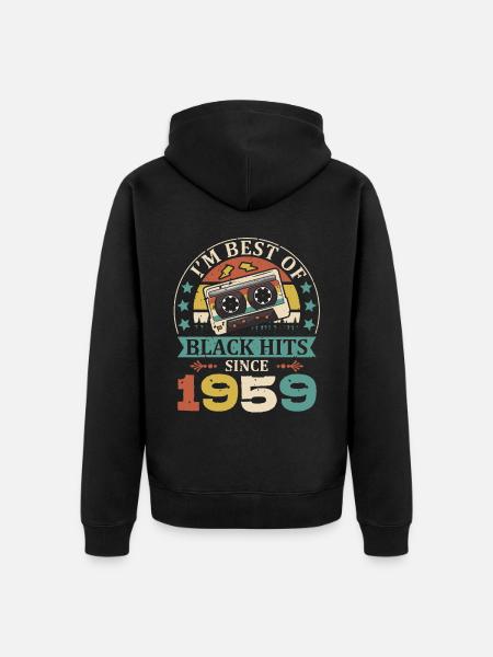 I'm Best Of Black Hits Seit 1959 Kassette - Unisex Premium Bio Zip Hoodie - Schwarz
