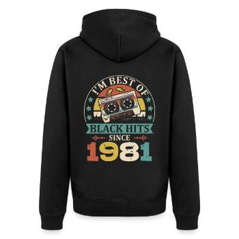 I’m Best Of Black Hits depuis 1981 Cassette - Veste à capuche bio Premium Unisexe - noir - Dos - Nico (187cm)