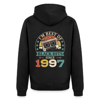 I’m Best Of Black Hits depuis 1997 Cassette - Veste à capuche bio Premium Unisexe - noir - Dos - Nico (187cm)