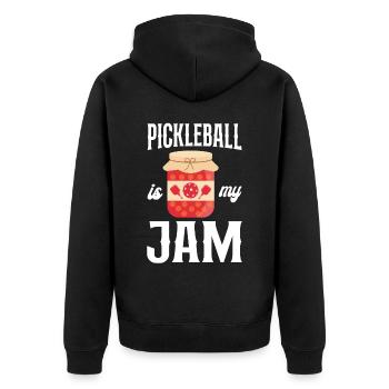 Pickleball Pickleball Is My Jam - Unisex Premium Organic Zip Hoodie - black - Back - Nico (187cm)
