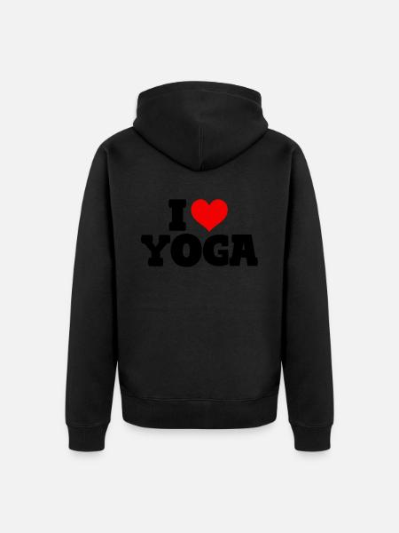 I Love Yoga - Unisex Premium Bio Zip Hoodie - Schwarz