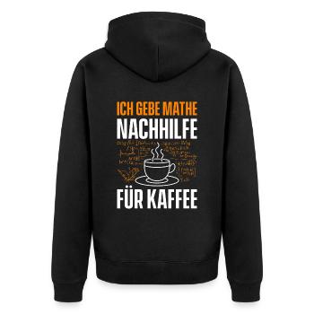 Ich Gebe Mathe Nachhilfe Für Kaffee - Unisex Premium Bio Zip Hoodie - Schwarz - Hinten - Nico (187cm)