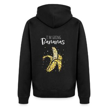 Going Bananas Banane Kostümersatz Karneval - Unisex Premium Bio Zip Hoodie - Schwarz - Hinten - Nico (187cm)