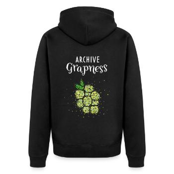 Grape Grapes Costume Replacement Carnival Carnival - Unisex Premium Organic Zip Hoodie - black - Back - Nico (187cm)