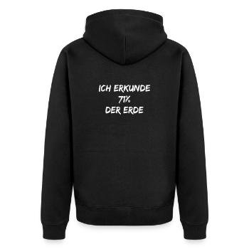 Segeln - Ich erkunde 71% der Erde - Unisex Premium Bio Zip Hoodie - Schwarz - Hinten - Nico (187cm)