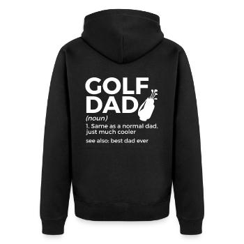 Joueur de golf disant idée cadeau - Veste à capuche bio Premium Unisexe - noir - Dos - Nico (187cm)