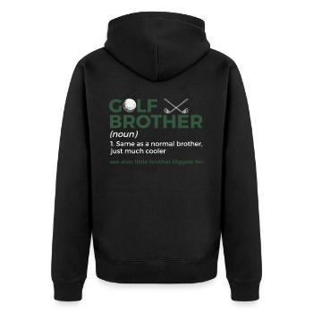 Golf Spieler Spruch Geschenkidee - Unisex Premium Bio Zip Hoodie - Schwarz - Hinten - Nico (187cm)