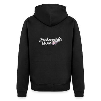 Taekwondo Mutter - Unisex Premium Bio Zip Hoodie - Schwarz - Hinten - Nico (187cm)