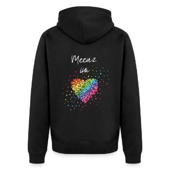 Meenz im Herz Karneval Fasching LGBTQ Regenbogen - Unisex Premium Bio Zip Hoodie - Schwarz - Hinten - Nico (187cm)