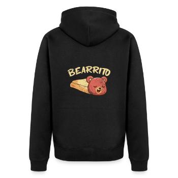 Teddybär Burrito - Unisex Premium Bio Zip Hoodie - Schwarz - Hinten - Nico (187cm)
