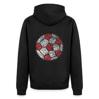 Fußball Rot Weiß Rut un Wiess Kölle Köln Fasching - Unisex Premium Bio Zip Hoodie - Schwarz - Hinten - Nico (187cm)