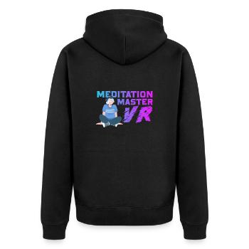 VR Virtual Reality - Unisex Premium Bio Zip Hoodie - Schwarz - Hinten - Nico (187cm)