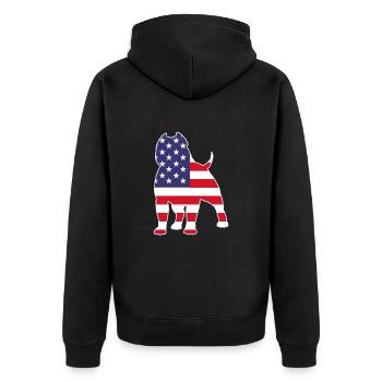 American Bulldog - Unisex Premium Bio Zip Hoodie - Schwarz - Hinten - Nico (187cm)