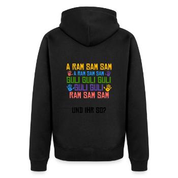 Erzieher Spruch - Unisex Premium Bio Zip Hoodie - Schwarz - Hinten - Nico (187cm)