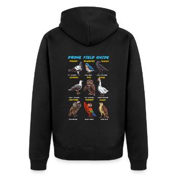 Bird Guide Drones Ducks Parrots Owls - Unisex Premium Organic Zip Hoodie - black - Back - Nico (187cm)