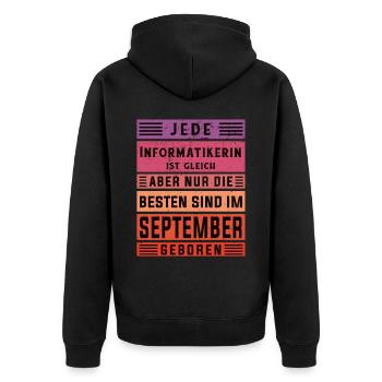Programmierer Geburtstag September geboren - Unisex Premium Bio Zip Hoodie - Schwarz - Hinten - Nico (187cm)