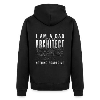 I Am A Dad Architect Architects Job Architecture - Unisex Premium Bio Zip Hoodie - Schwarz - Hinten - Nico (187cm)