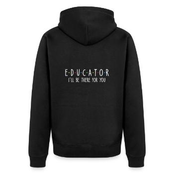 Éducatrice Je serai là pour toi maternelle - Veste à capuche bio Premium Unisexe - noir - Dos - Nico (187cm)