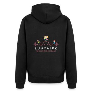 Éducatrice pour d’innombrables jardins d’enfants - Veste à capuche bio Premium Unisexe - noir - Dos - Nico (187cm)
