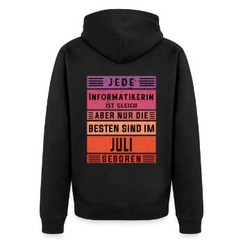 Programmierer Geburtstag Juli geboren - Unisex Premium Bio Zip Hoodie - Schwarz - Hinten - Nico (187cm)