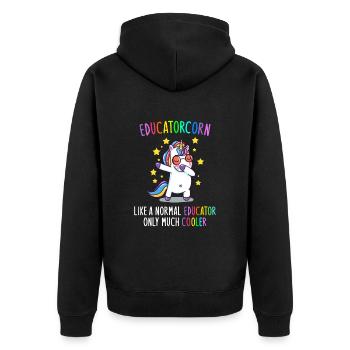 Educatorcorn comme un jardin d’enfants d’éducateur normal - Veste à capuche bio Premium Unisexe - noir - Dos - Nico (187cm)