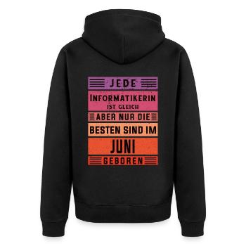 Programmierer Geburtstag Juni geboren - Unisex Premium Bio Zip Hoodie - Schwarz - Hinten - Nico (187cm)