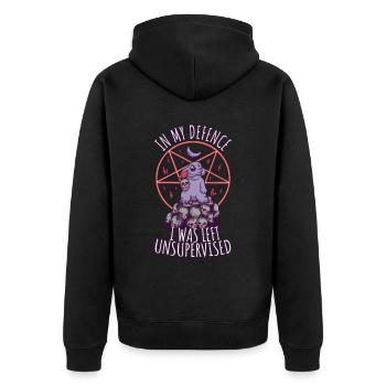 Funny Hell mignon pentagram goth grunge - Veste à capuche bio Premium Unisexe - noir - Dos - Nico (187cm)