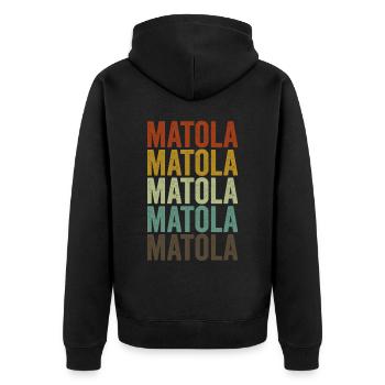 Matola Mosambik Retro Vintage - Unisex Premium Bio Zip Hoodie - Schwarz - Hinten - Nico (187cm)